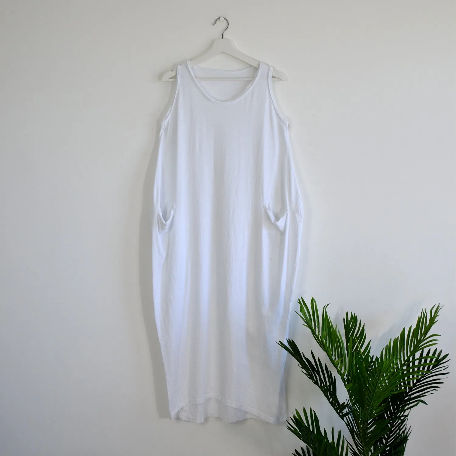 Jersey fabric cover up dress with pockets