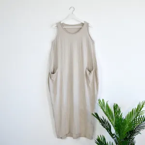 Jersey fabric cover up dress with pockets