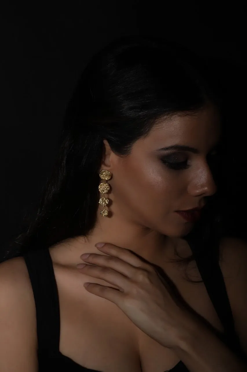 jewelry - berserk - gold plated disc drop danglers