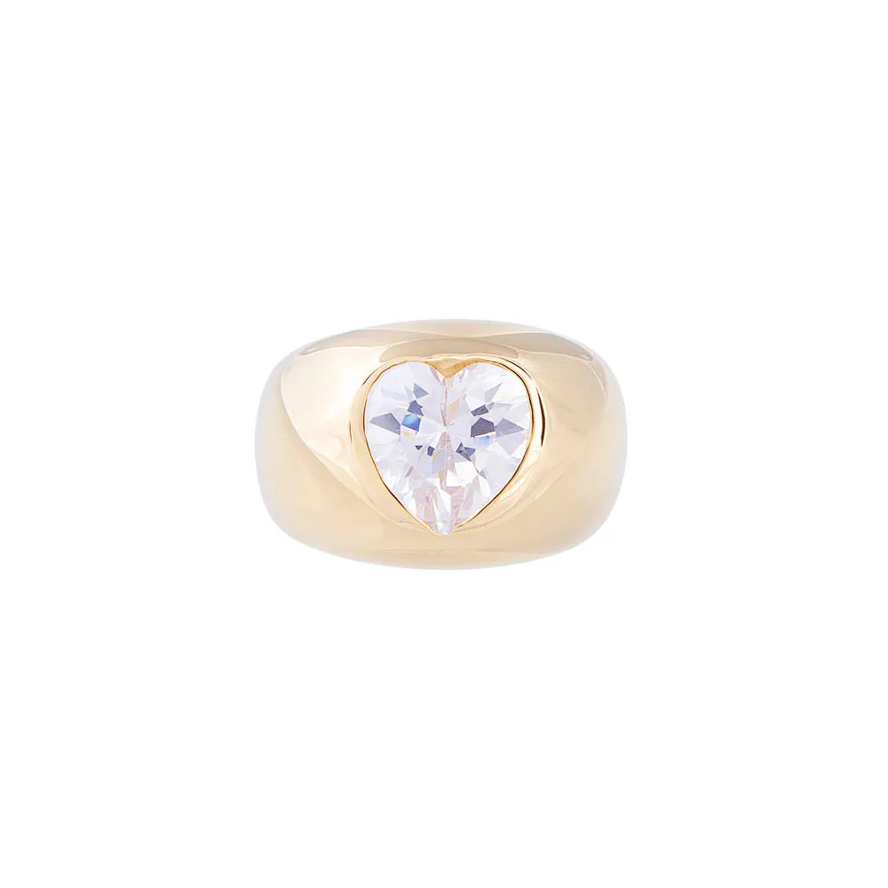JUMBO HEART DOME RING
