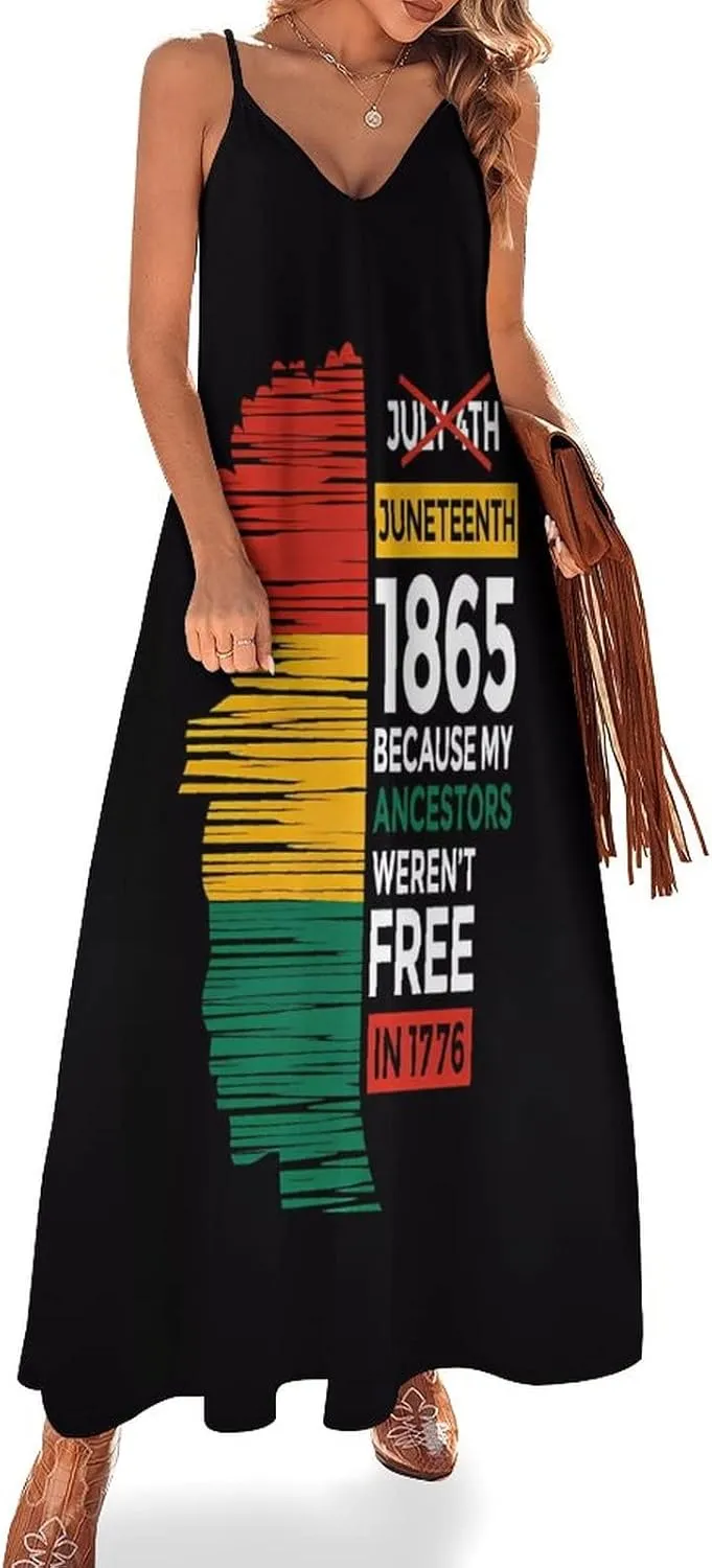 Juneteenth Since 1865 Celebrate Freedom Afican Summer Dresses Maxi Dress Sundress Beach Dresses for Women