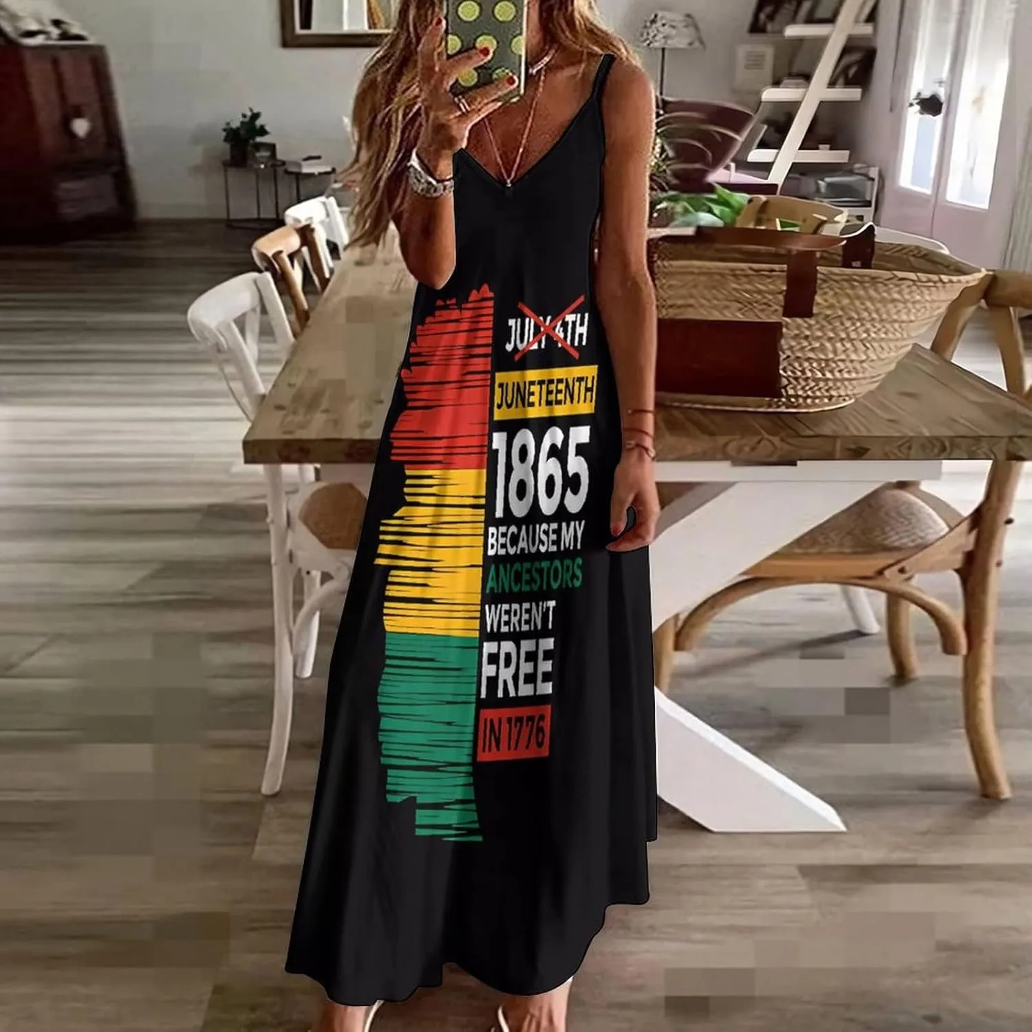 Juneteenth Since 1865 Celebrate Freedom Afican Summer Dresses Maxi Dress Sundress Beach Dresses for Women