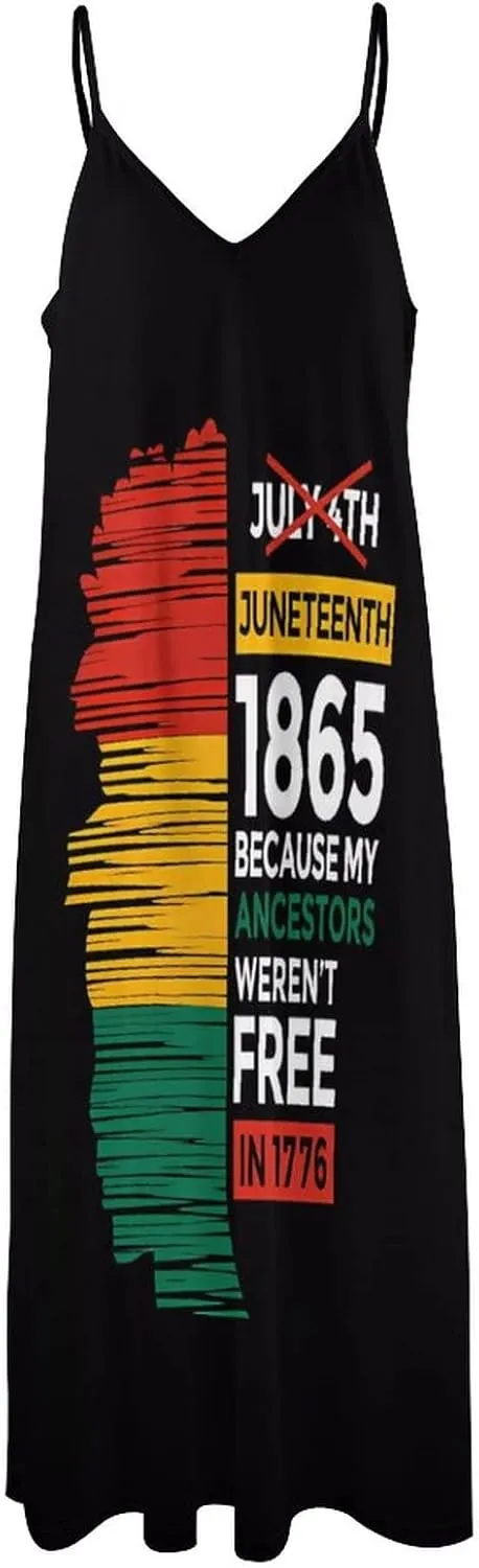 Juneteenth Since 1865 Celebrate Freedom Afican Summer Dresses Maxi Dress Sundress Beach Dresses for Women
