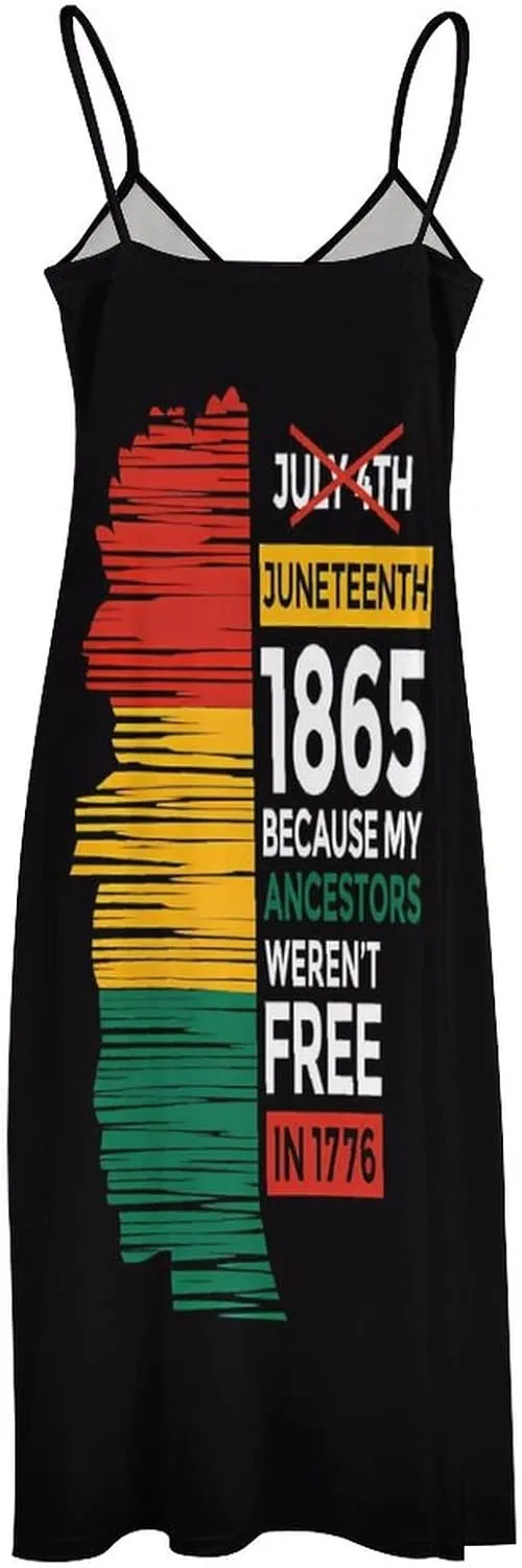 Juneteenth Since 1865 Celebrate Freedom Afican Summer Dresses Maxi Dress Sundress Beach Dresses for Women