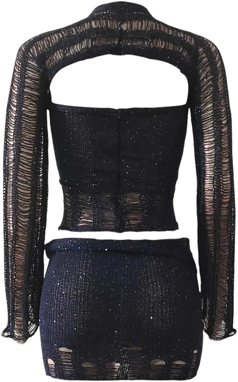Juniors Matching Formal Disco Club Tops Skorts Swimsuits Kimono Coverups Sets for Women Skort Sets