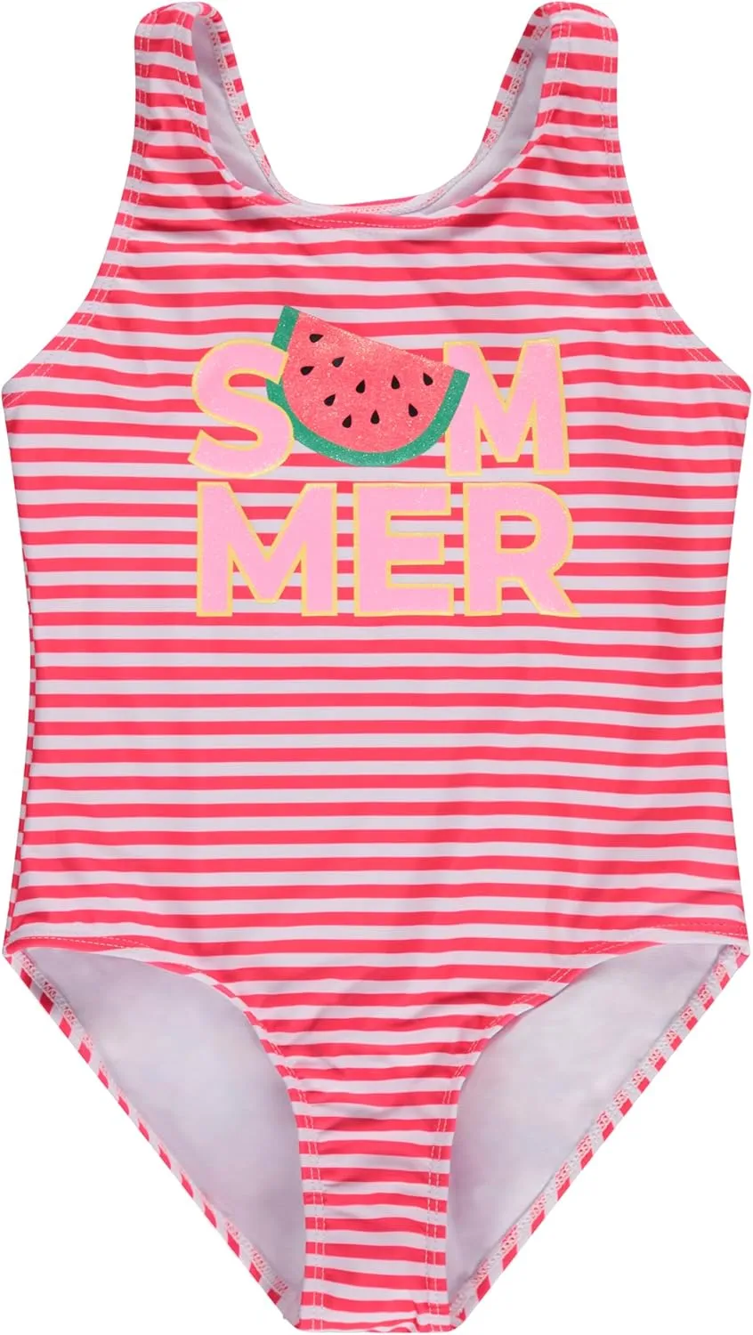 Kids Girls 2 Pack Bathing Suit, Childrens Printed Beach Swimwear