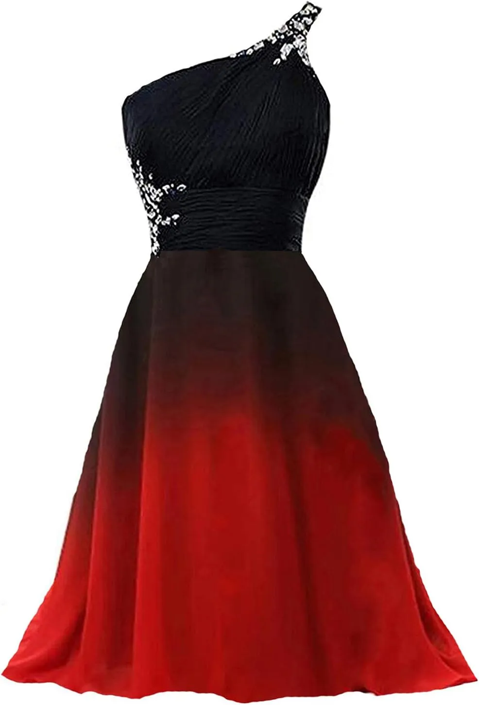 Kivary Beaded Ombre Gradient Chiffon Short Long Prom Evening Homecoming Dresses