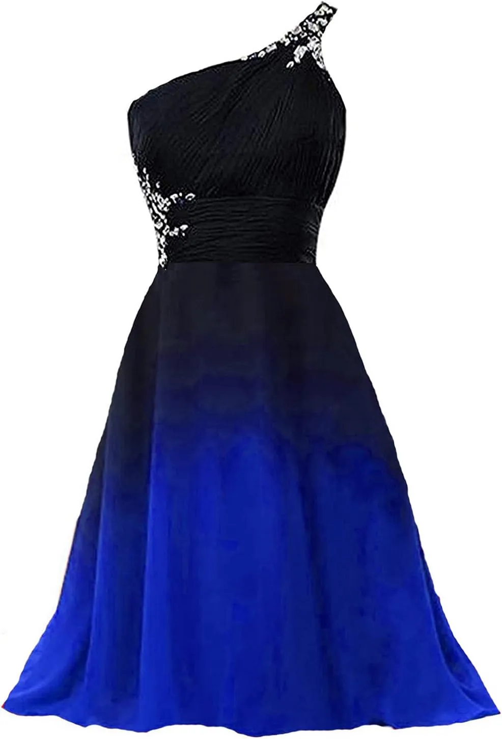 Kivary Beaded Ombre Gradient Chiffon Short Long Prom Evening Homecoming Dresses