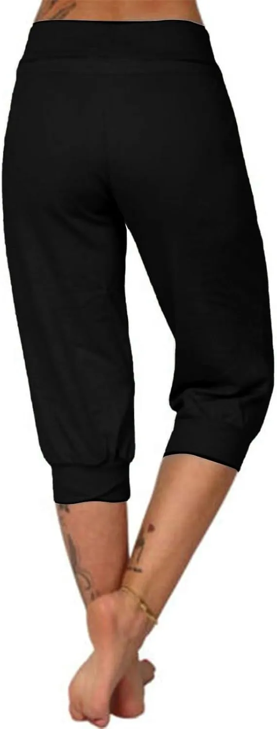 LCMTWX Womens Swim Shorts Cropped Elastic Pants for Women Fashion Casual Fashion Shorts Trousers Solid Ppants Womens Swim