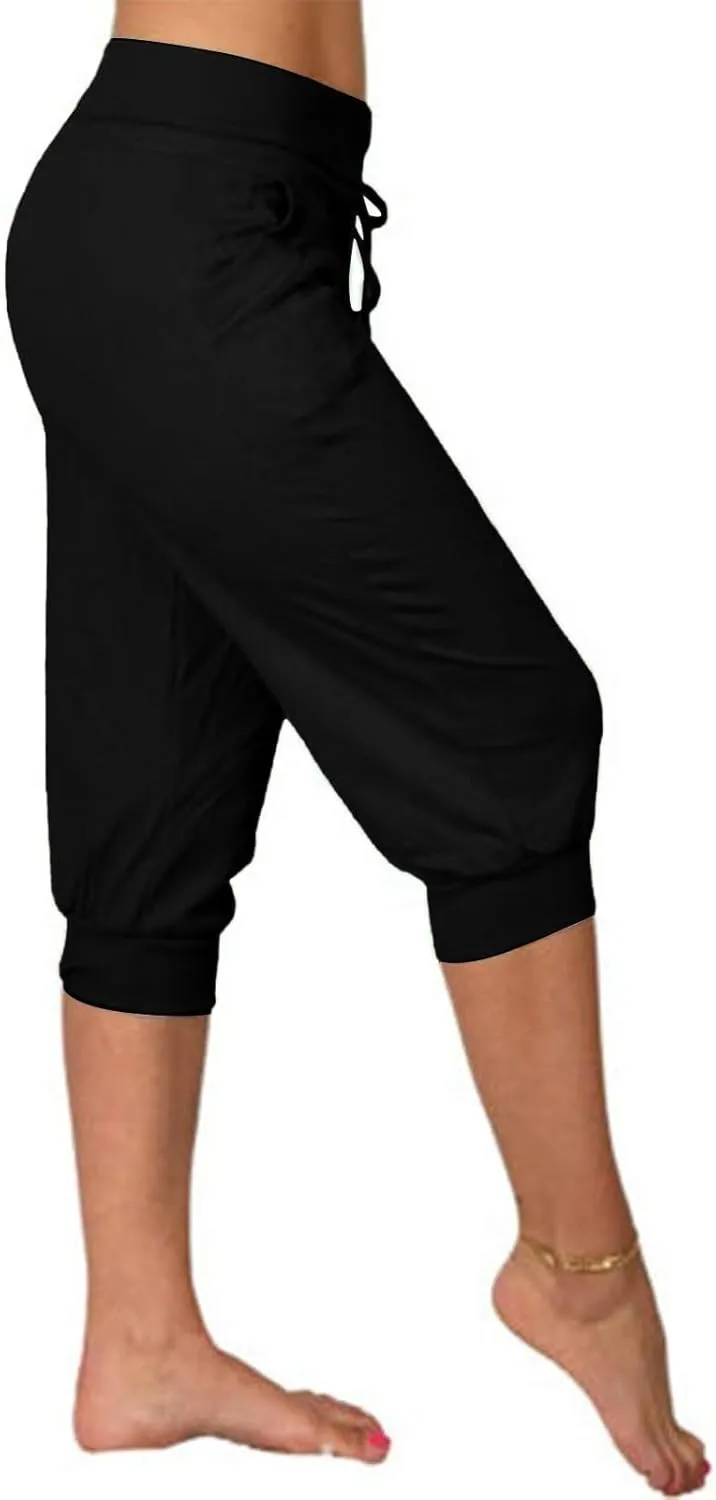 LCMTWX Womens Swim Shorts Cropped Elastic Pants for Women Fashion Casual Fashion Shorts Trousers Solid Ppants Womens Swim