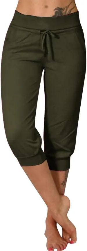 LCMTWX Womens Swim Shorts Cropped Elastic Pants for Women Fashion Casual Fashion Shorts Trousers Solid Ppants Womens Swim