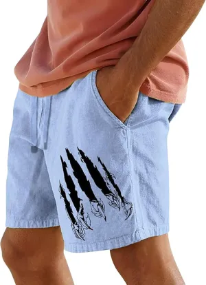 Long Swim Men Cool Quirky Digital Print Drawstring Tie Elastic Waist Casual Fashion Beach Shorts Ten Mens Shorts