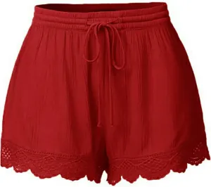 LRMQS Women's Casual Shorts with Pockets, Blue, Size 4X, Plus Size, 5 Inch, Loose Fit, Solid, 2 Pockets, Adult