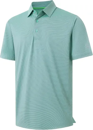 M MAELREG Golf Shirts for Men Dry fit Sports Jacquard Lightweight Performance Texture Short Sleeve Collared Polo Shirts