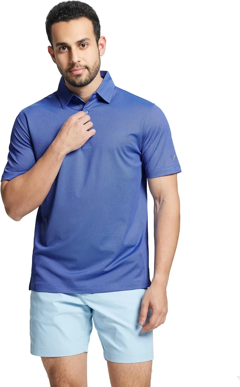 M MAELREG Golf Shirts for Men Dry fit Sports Jacquard Lightweight Performance Texture Short Sleeve Collared Polo Shirts
