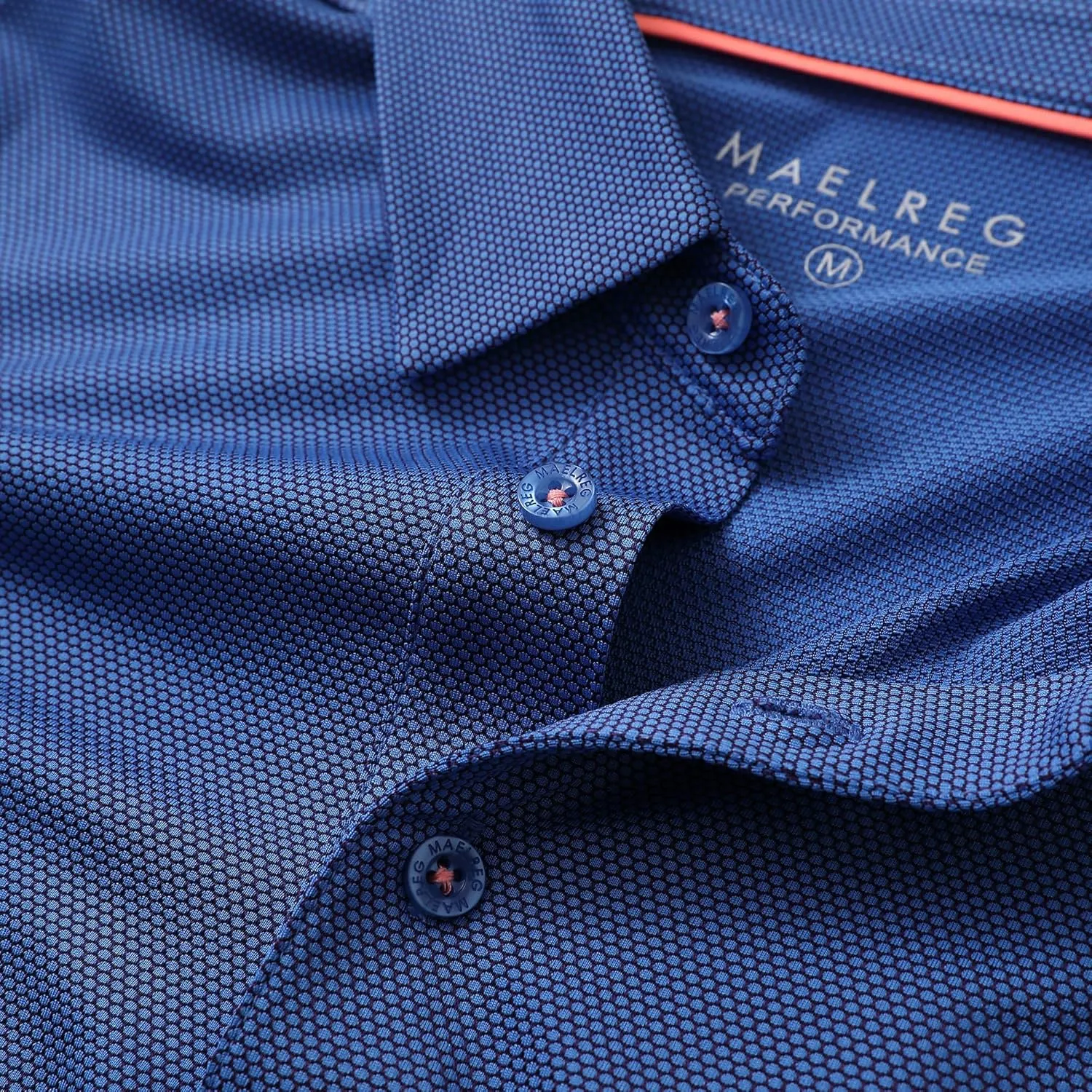 M MAELREG Golf Shirts for Men Dry fit Sports Jacquard Lightweight Performance Texture Short Sleeve Collared Polo Shirts