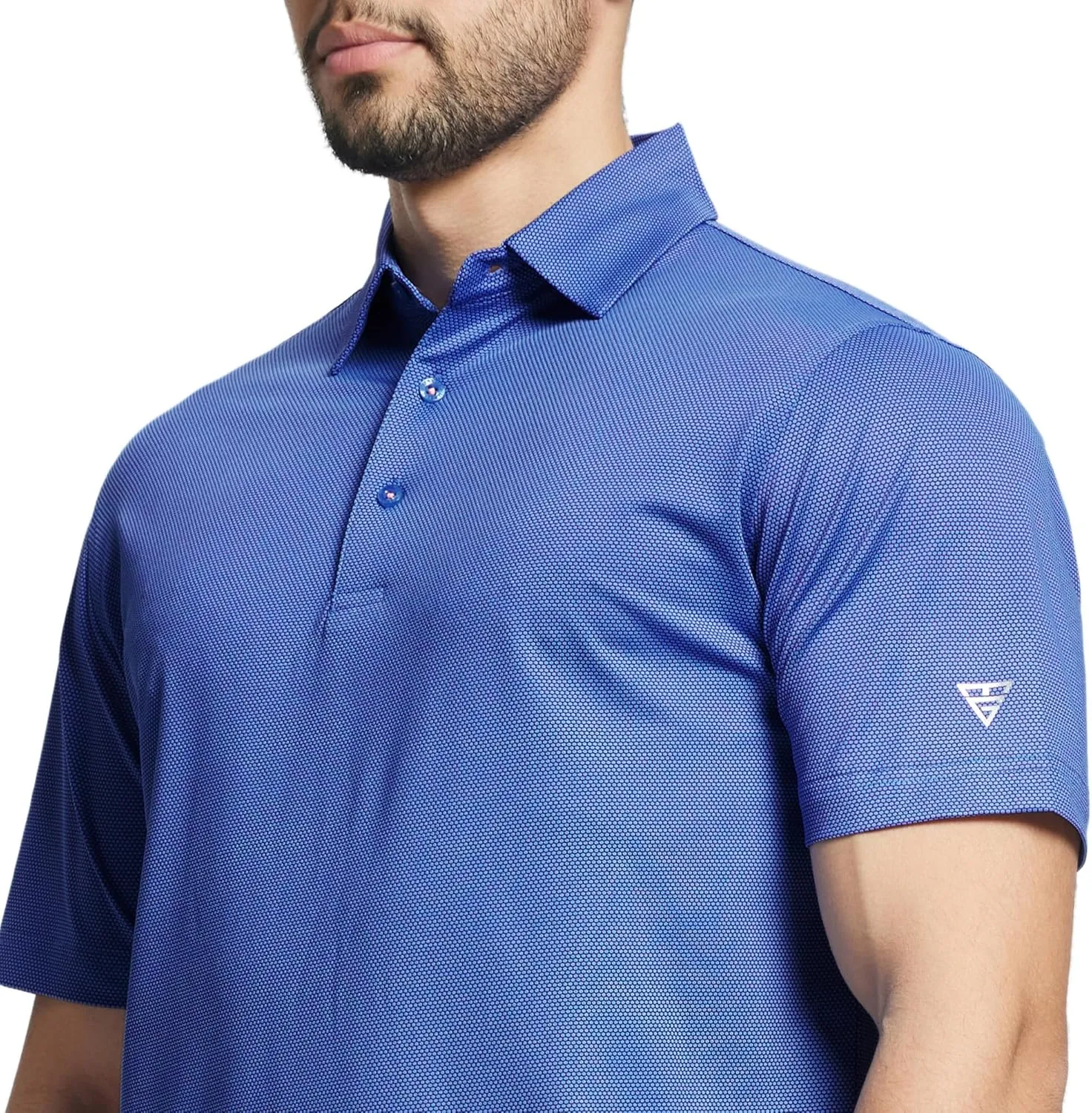 M MAELREG Golf Shirts for Men Dry fit Sports Jacquard Lightweight Performance Texture Short Sleeve Collared Polo Shirts