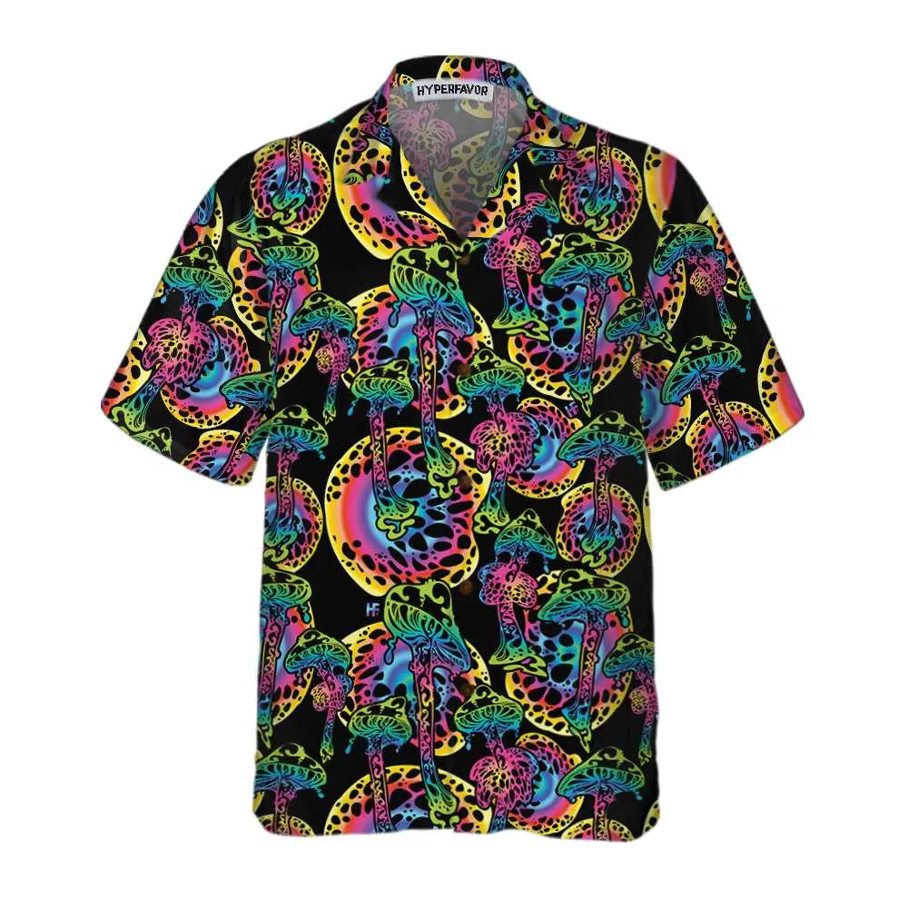 Magic Mushrooms Seamless Pattern Hawaiian Shirt, Unique Mushroom Shirt, Mushroom Print Shirt