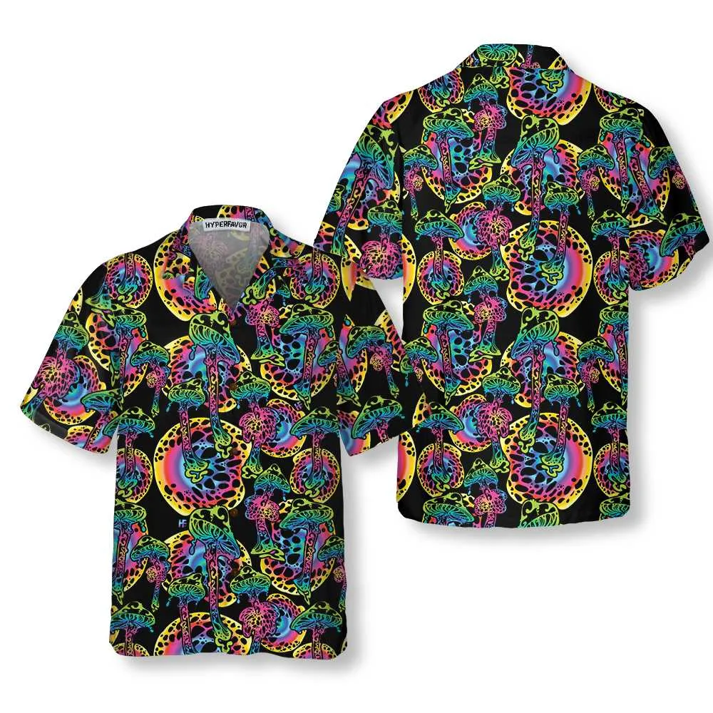 Magic Mushrooms Seamless Pattern Hawaiian Shirt, Unique Mushroom Shirt, Mushroom Print Shirt