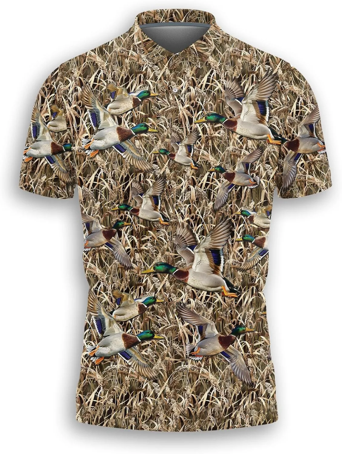 Mallard Duck Polo Shirts for Men- Golf Moisture Wicking Dry Fit Short Sleeve Polo Shirts S20