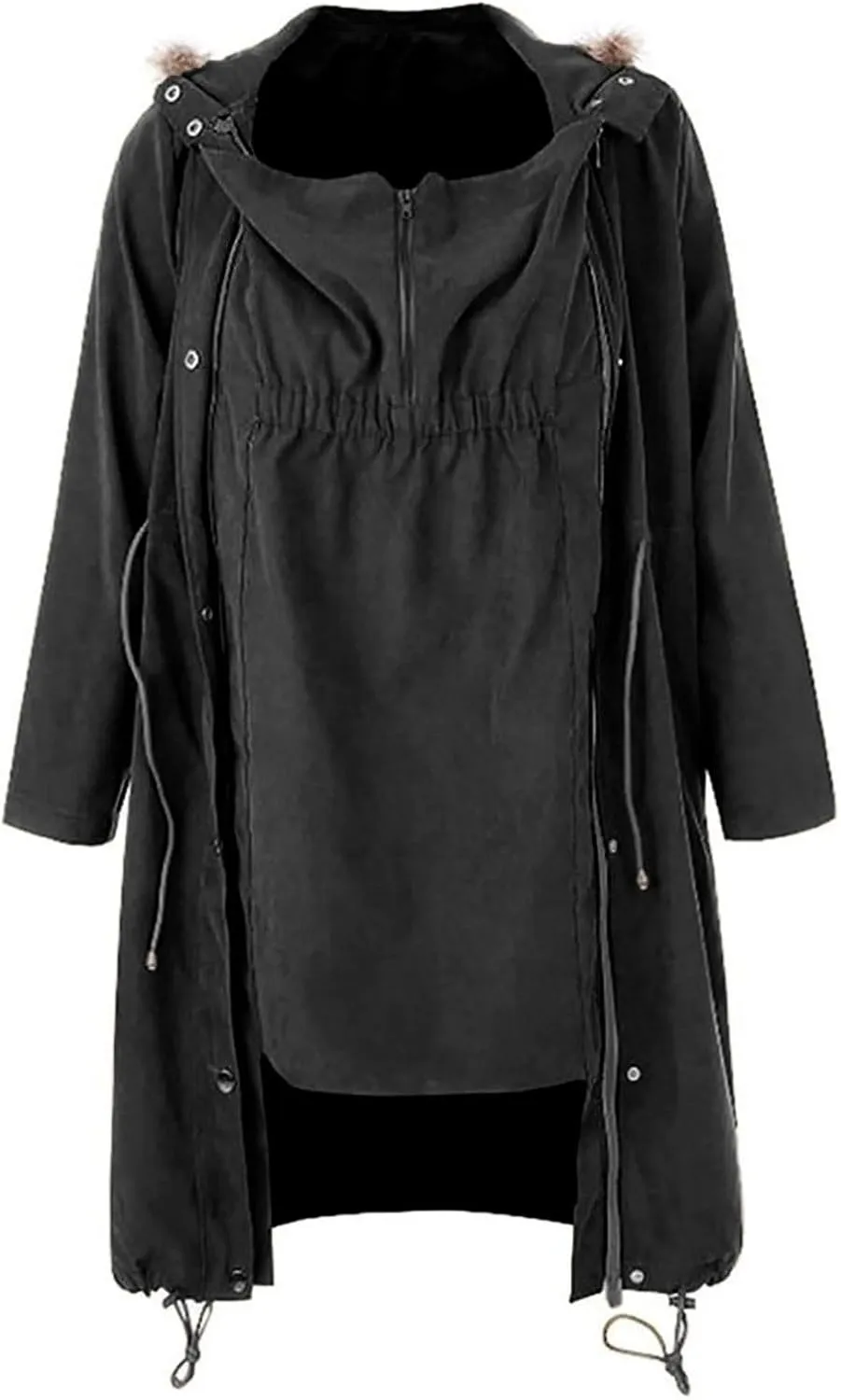 Maternity 3 in 1 Winter Coat for Women Thicken Quilted Fleece Lined Warm Hooded Outwear Long Puffer Down Jacket Parka