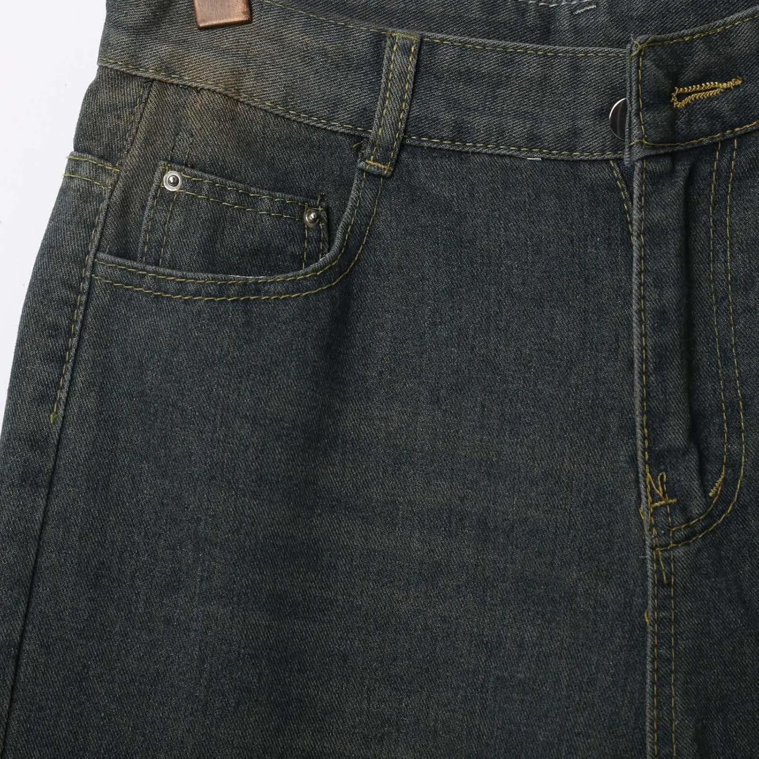 Men Y2K Baggy Jean Shorts Summer Casual Hip Hop Aesthetic Pants Loose Fit Denim Shorts with Pockets Streetwear