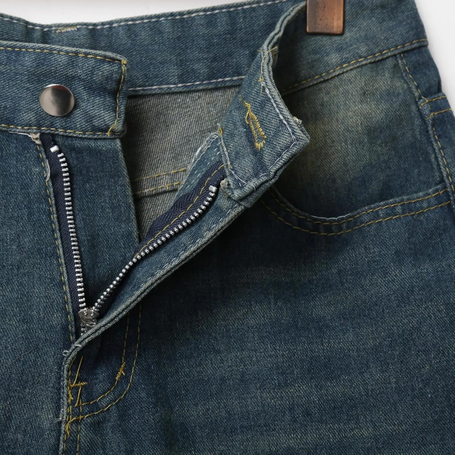 Men Y2K Baggy Jean Shorts Summer Casual Hip Hop Aesthetic Pants Loose Fit Denim Shorts with Pockets Streetwear