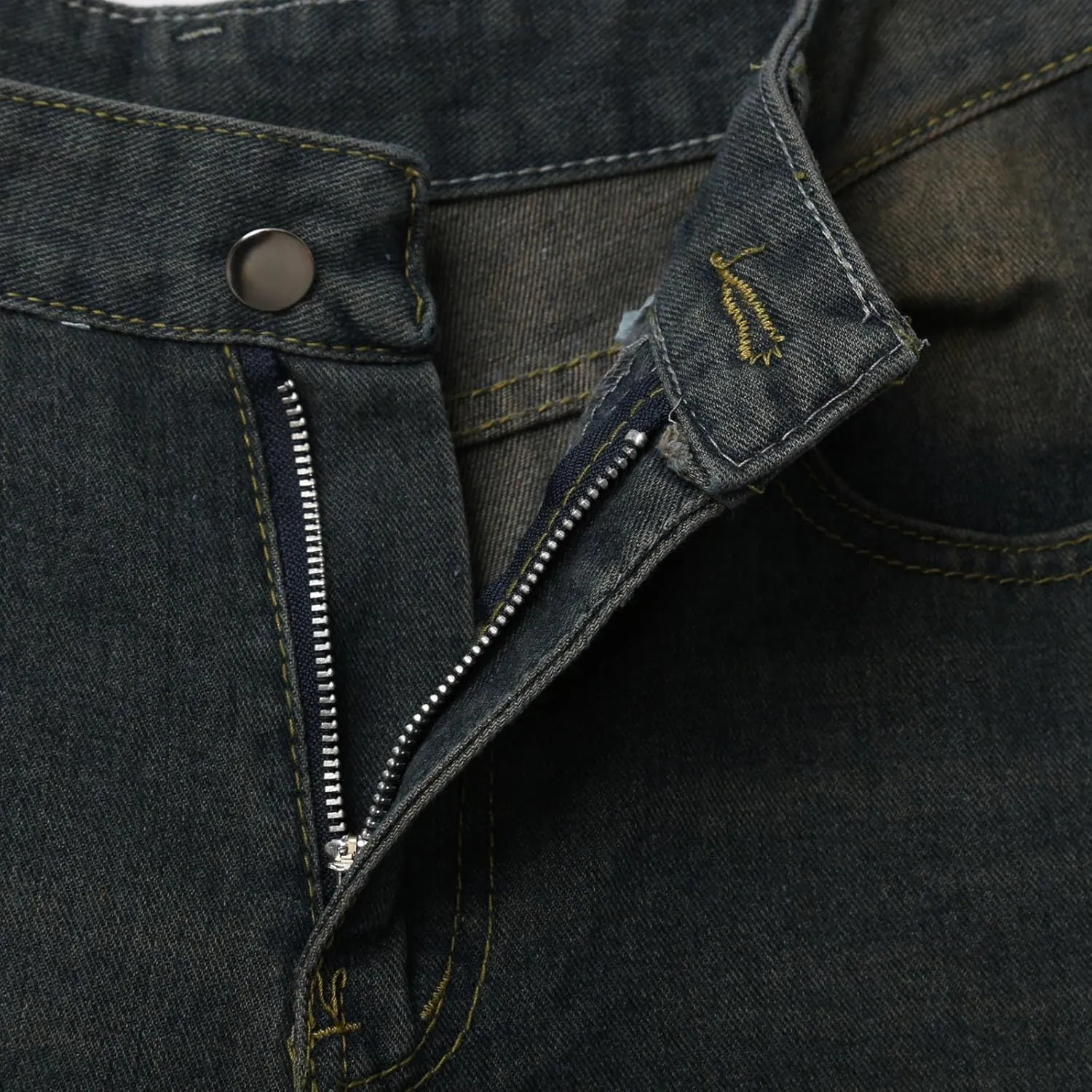 Men Y2K Baggy Jean Shorts Summer Casual Hip Hop Aesthetic Pants Loose Fit Denim Shorts with Pockets Streetwear