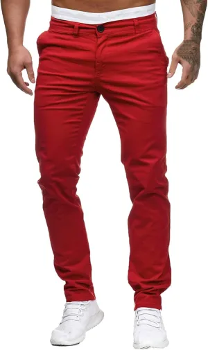 Mens Chinos Slim Fit Pants Flat Front Skinny Straight Leg Dress Pants Stretch Lightweight Comfy Casual Trousers with Pockets