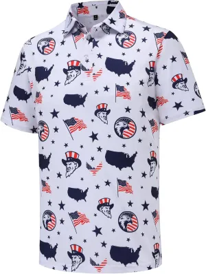 Men's Golf Polo Shirts Short Sleeve Performance Moisture Wicking Quick Dry Golf Polo Shirts for Men