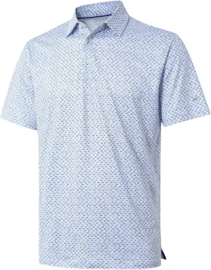 Mens Golf Shirts Short Sleeve Moisture Wicking Dry Fit Print Performance Athletic Casual Golf Polo Shirts for Men
