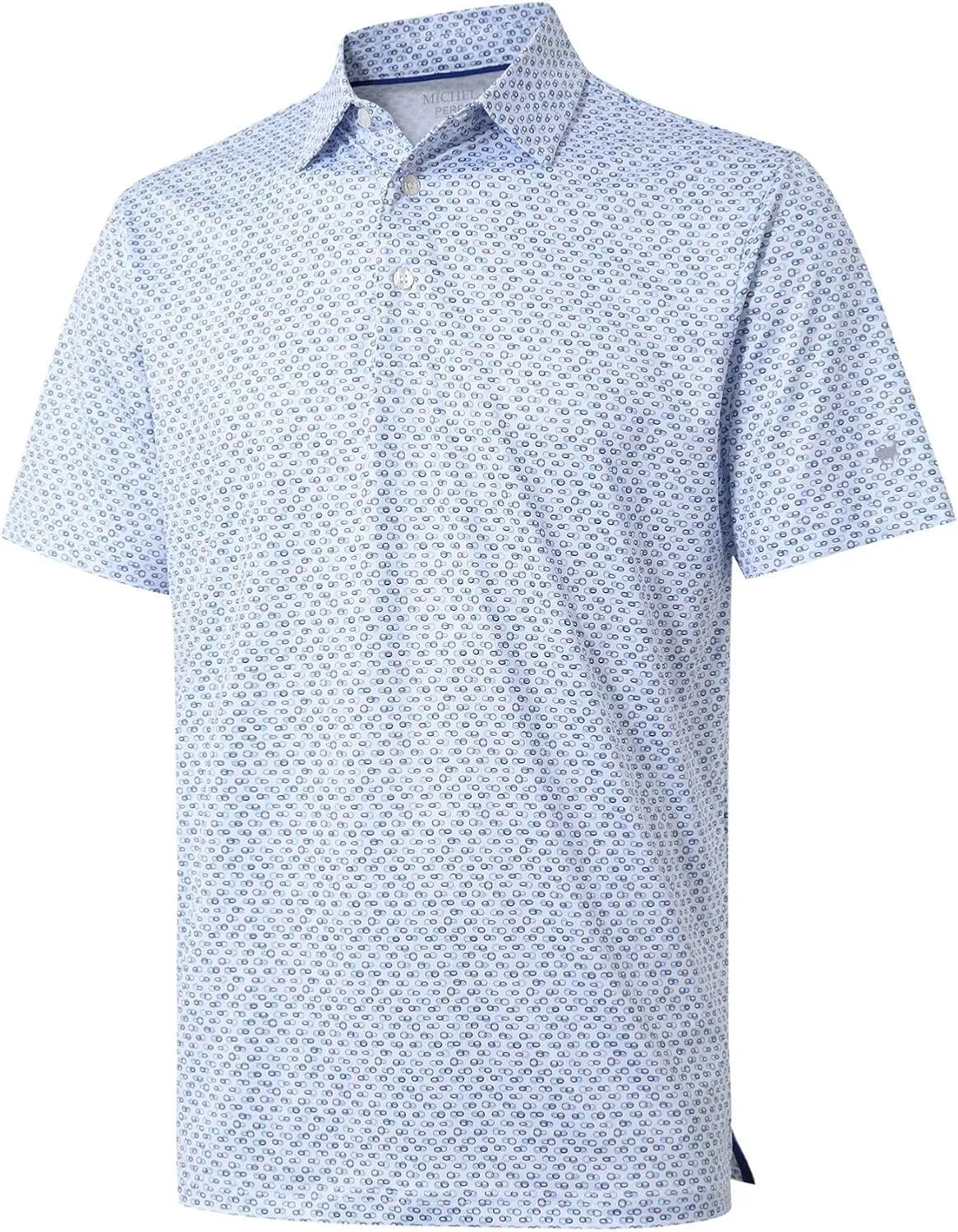 Mens Golf Shirts Short Sleeve Moisture Wicking Dry Fit Print Performance Athletic Casual Golf Polo Shirts for Men
