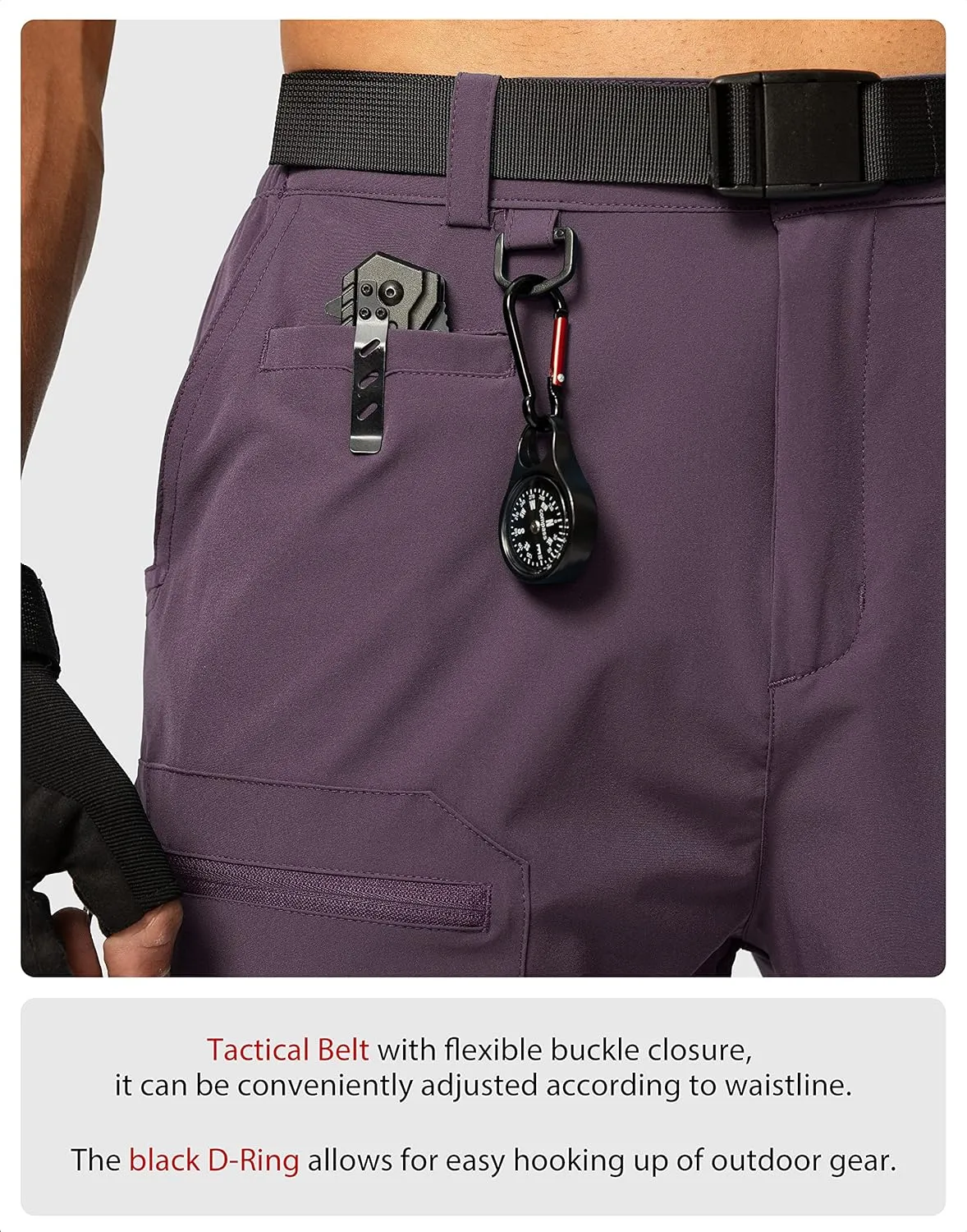 Men's Hiking Cargo Shorts Stretch Quick Dry Outdoor Tactical Shorts for Men with Multi Pocket for Fishing Casual