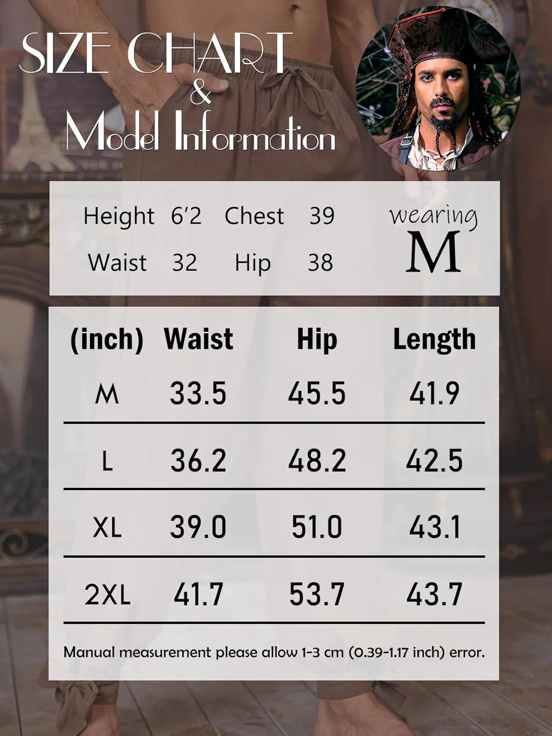 Mens Pirate Linen Pants Medieval Viking Navigator Costume Trousers Renaissance Lace Up Cosplay Pants
