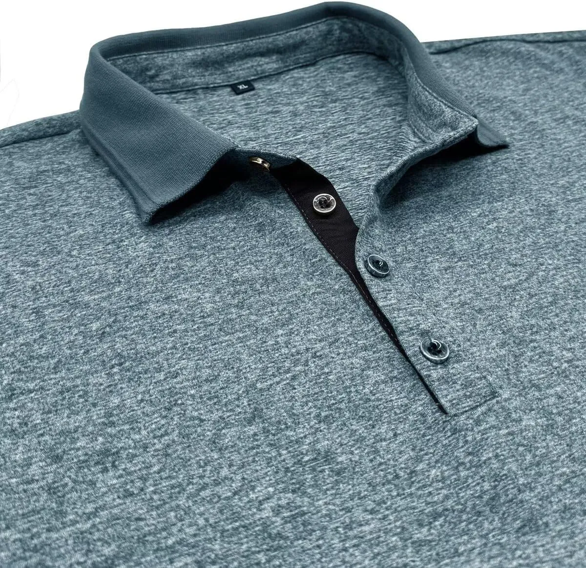 Men's Polo Shirts Short Sleeve Golf Polo Moisture Wicking Heather Tipped Casual Collared Shirts