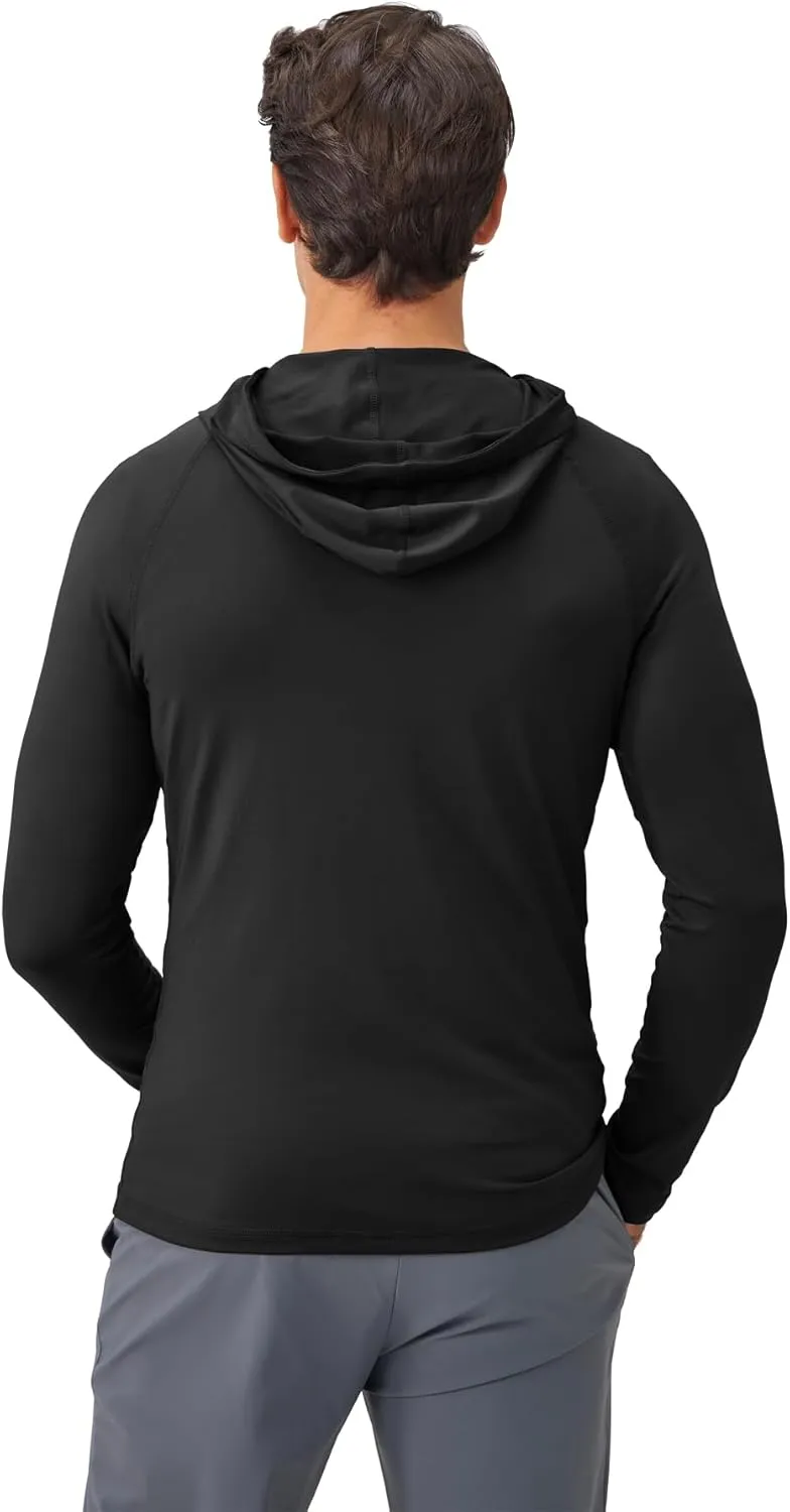Men's Quick-Dry Hoodies Running Sweatshirt Slim Fit Zip Up Fitness Gym T Shirts