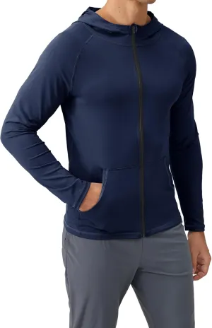 Men's Quick-Dry Hoodies Running Sweatshirt Slim Fit Zip Up Fitness Gym T Shirts