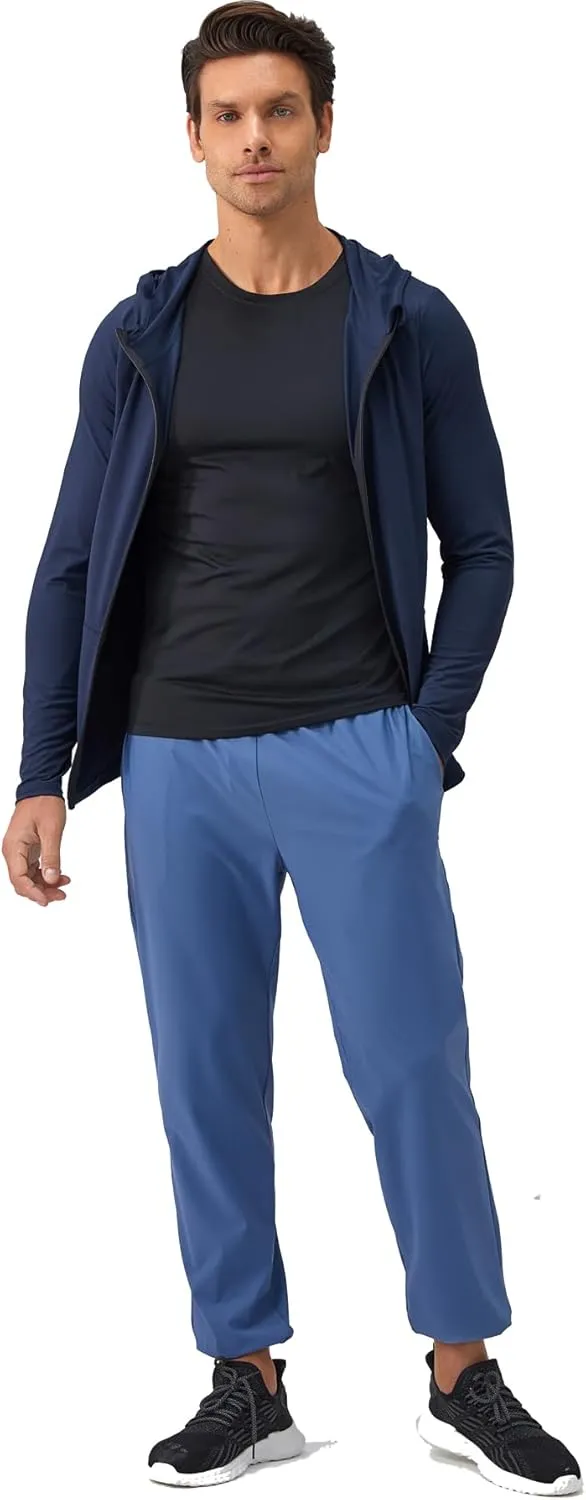 Men's Quick-Dry Hoodies Running Sweatshirt Slim Fit Zip Up Fitness Gym T Shirts