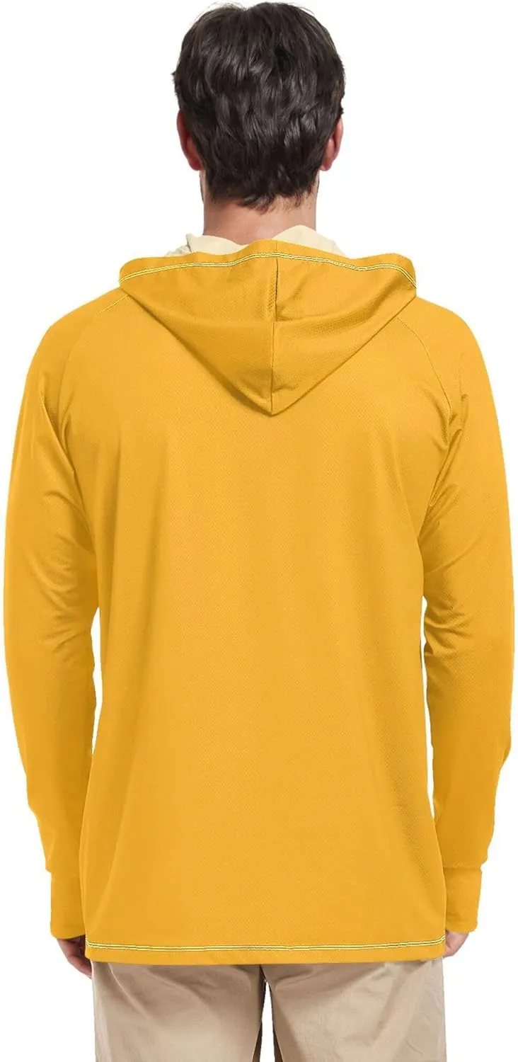 Mens Sun Shirts Protection Long Sleeve UPF 50   Mens Sun Shirts Quick-Dry Rashguard for Men Cooling Hoodies