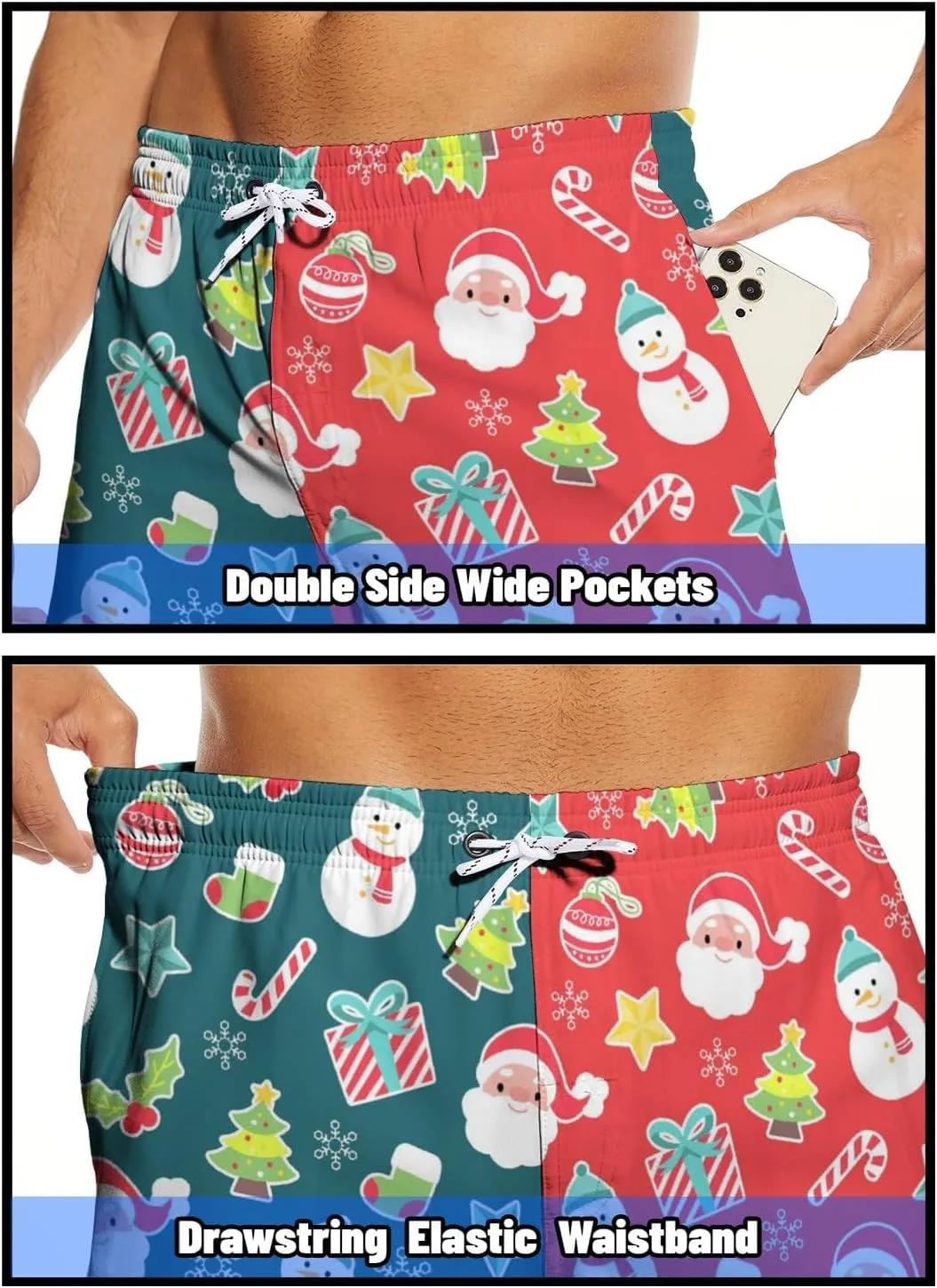 Men's Swim Trunks 7 Inch Inseam with Compression Liner Quick Dry Beach Shorts for Mens Board Shorts Swimwear