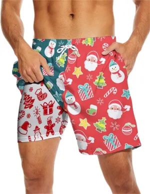 Men's Swim Trunks 7 Inch Inseam with Compression Liner Quick Dry Beach Shorts for Mens Board Shorts Swimwear