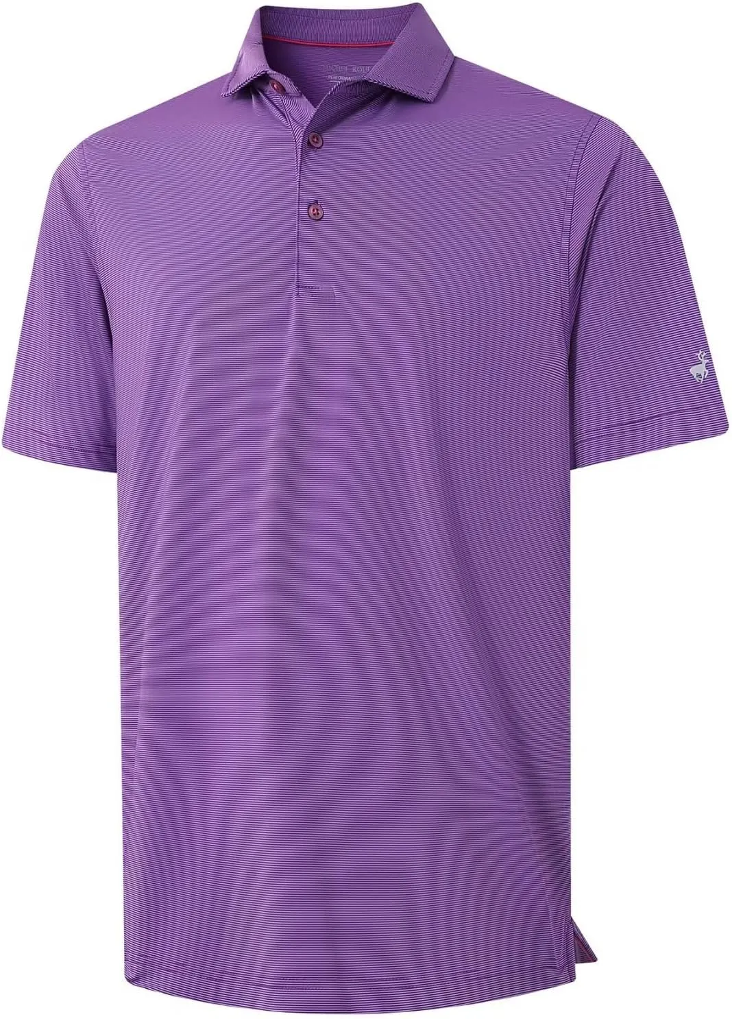 MICHEL ROUEN Golf Shirts for Men Short Sleeve Lightweight Quick Dry Pin Striped Casual Collared Polo Shirts