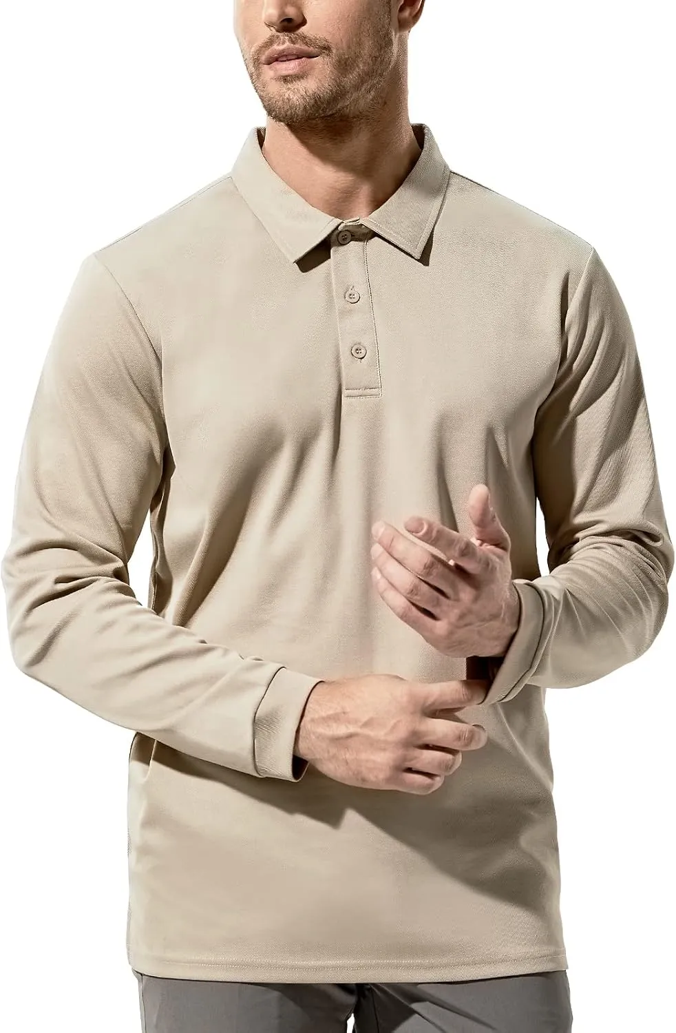 MIER Men's Quick Dry Polo Shirts Polyester Casual Collared Shirts Short Sleeve, Moisture-Wicking, Sun Protection