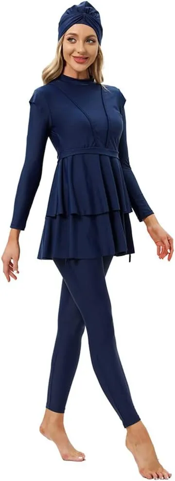 Muslim Swimsuits for Women Long Sleeve Built-in Bra Swimming Tops   Swimming Pants   Hijab Burkini Full Cover Swimwear