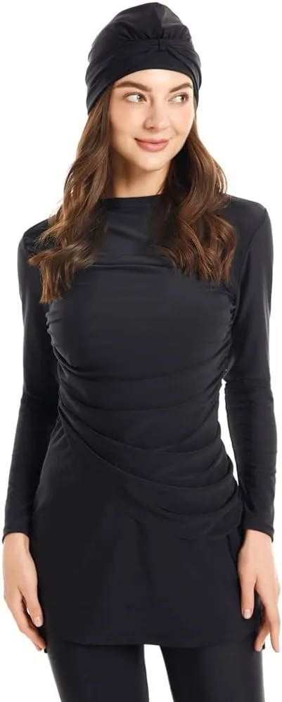 Muslim Swimsuits for Women Long Sleeve Built-in Bra Swimming Tops   Swimming Pants   Hijab Burkini Full Cover Swimwear