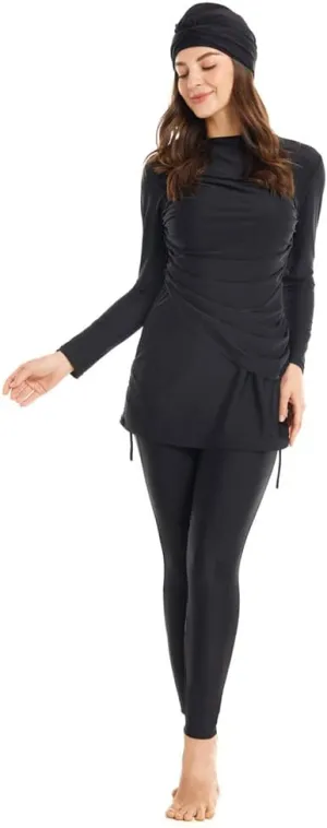 Muslim Swimsuits for Women Long Sleeve Built-in Bra Swimming Tops   Swimming Pants   Hijab Burkini Full Cover Swimwear