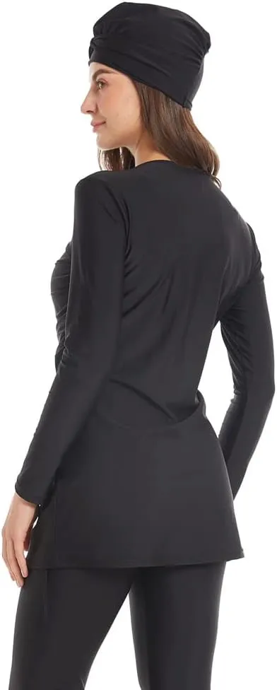 Muslim Swimsuits for Women Long Sleeve Built-in Bra Swimming Tops   Swimming Pants   Hijab Burkini Full Cover Swimwear