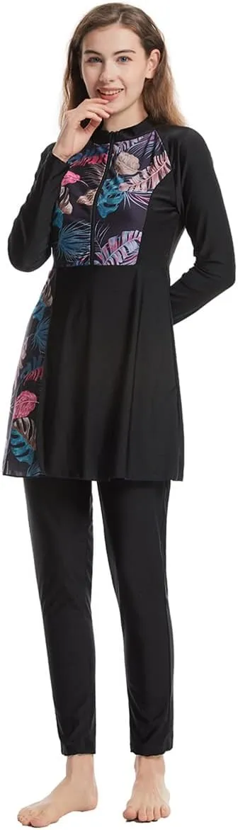 Muslim Swimsuits for Women Long Sleeve Built-in Bra Swimming Tops   Swimming Pants   Hijab Burkini Full Cover Swimwear