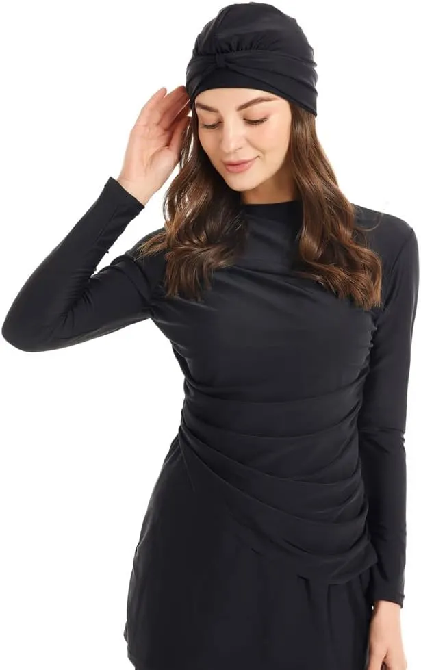 Muslim Swimsuits for Women Long Sleeve Built-in Bra Swimming Tops   Swimming Pants   Hijab Burkini Full Cover Swimwear
