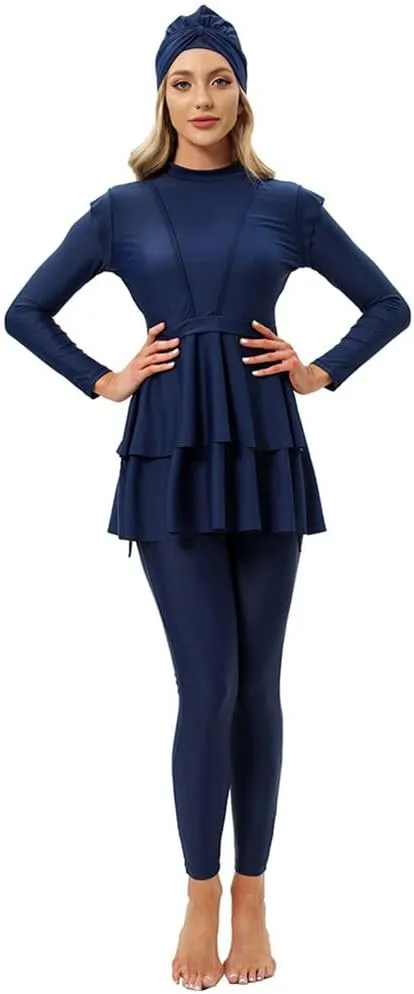 Muslim Swimsuits for Women Long Sleeve Built-in Bra Swimming Tops   Swimming Pants   Hijab Burkini Full Cover Swimwear